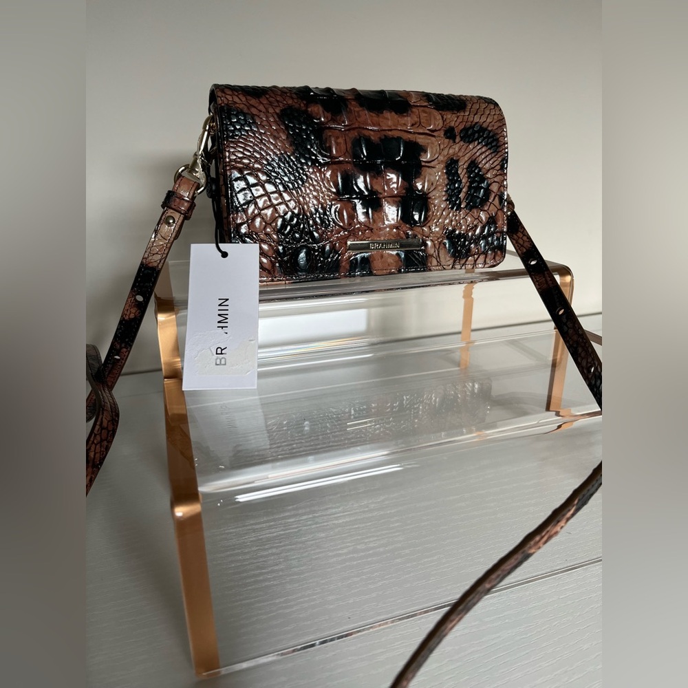 NWT Brahmin - Mini Dux Crossbody Golden Lynx Melbourne Leather - Picture 11 of 13